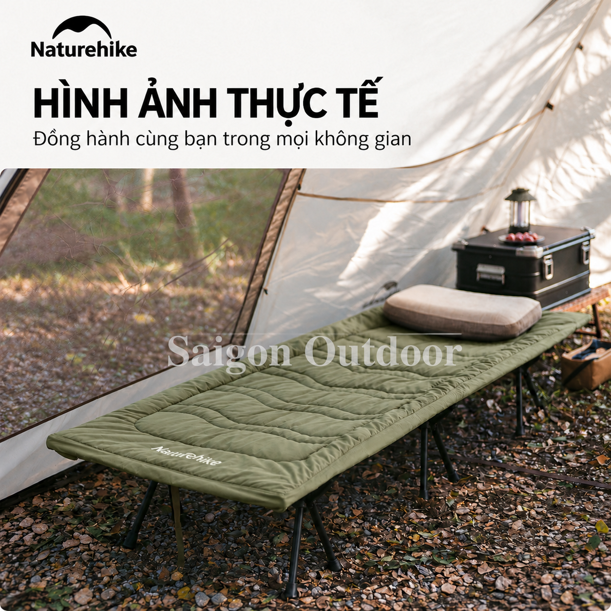 Đệm Ngủ Giường Xếp Dã Ngoại Naturehike – Chần Bông Êm Ái, Giữ Ấm, Gấp Gọn CNK2300DZ022