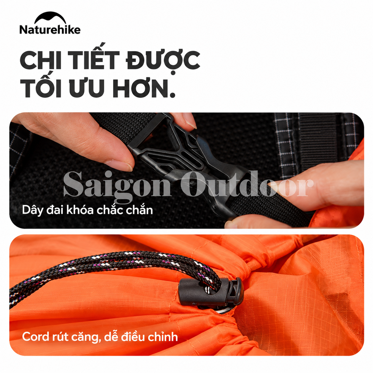 Áo Mưa Bọc Balo Naturehike PU2000 – Chống Nước, Gấp Gọn, Dành Cho Balo 20–75L NH15Y001-Z