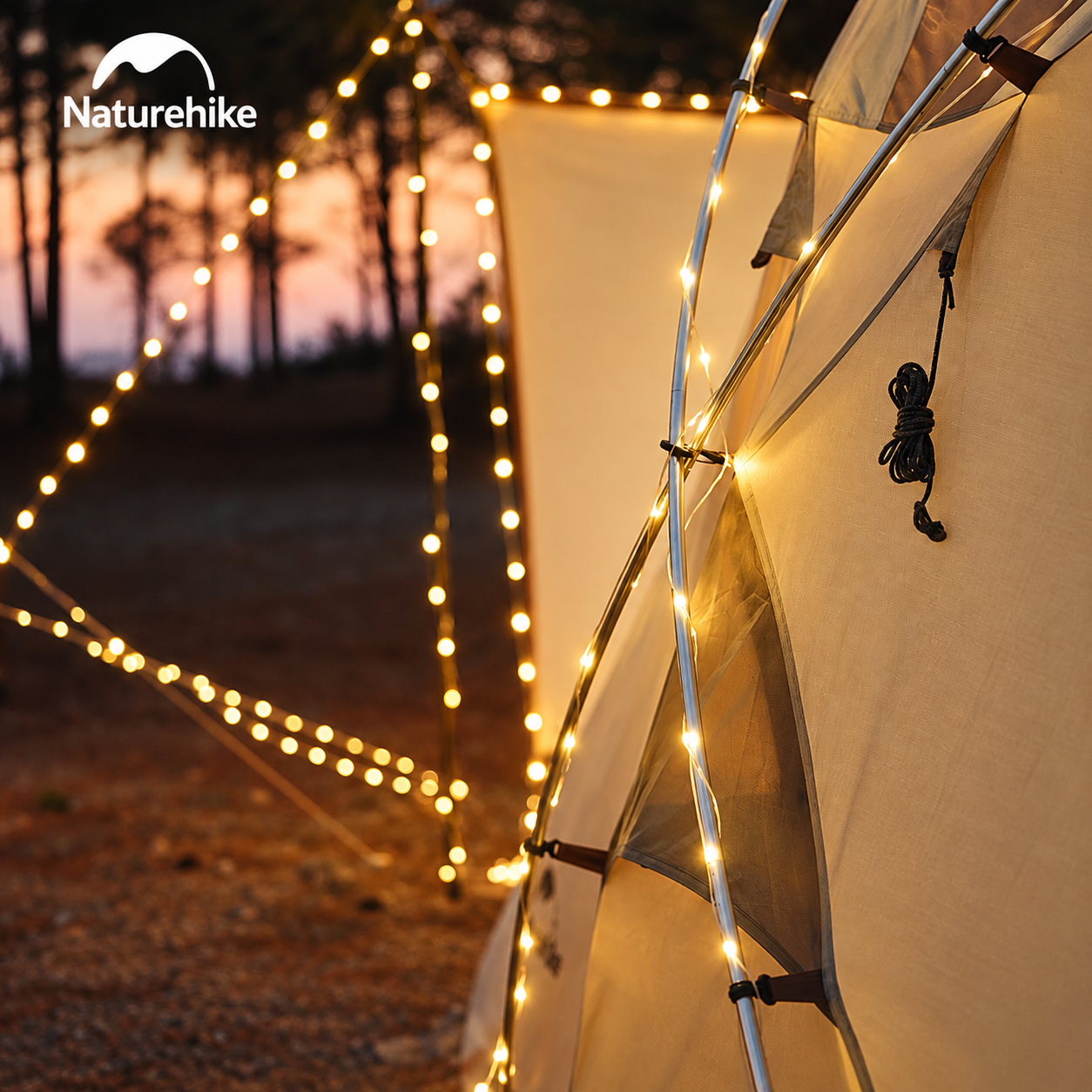 Đèn Dây Cắm Trại Naturehike 10M – 100 LED, 8 Chế Độ Sáng, Pin AAA, Chống Nước IP44 CNH22DQ019
