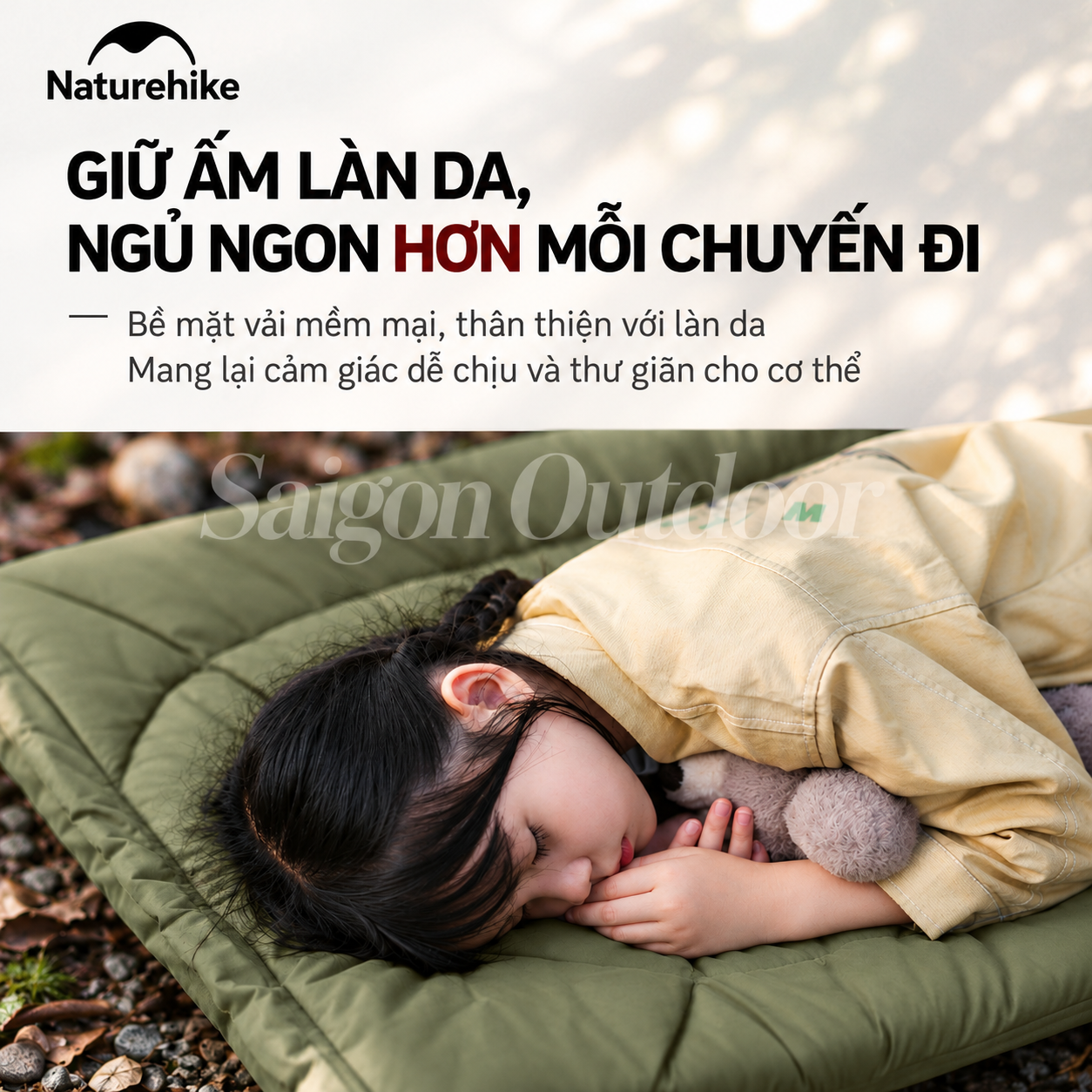Đệm Ngủ Giường Xếp Dã Ngoại Naturehike – Chần Bông Êm Ái, Giữ Ấm, Gấp Gọn CNK2300DZ022