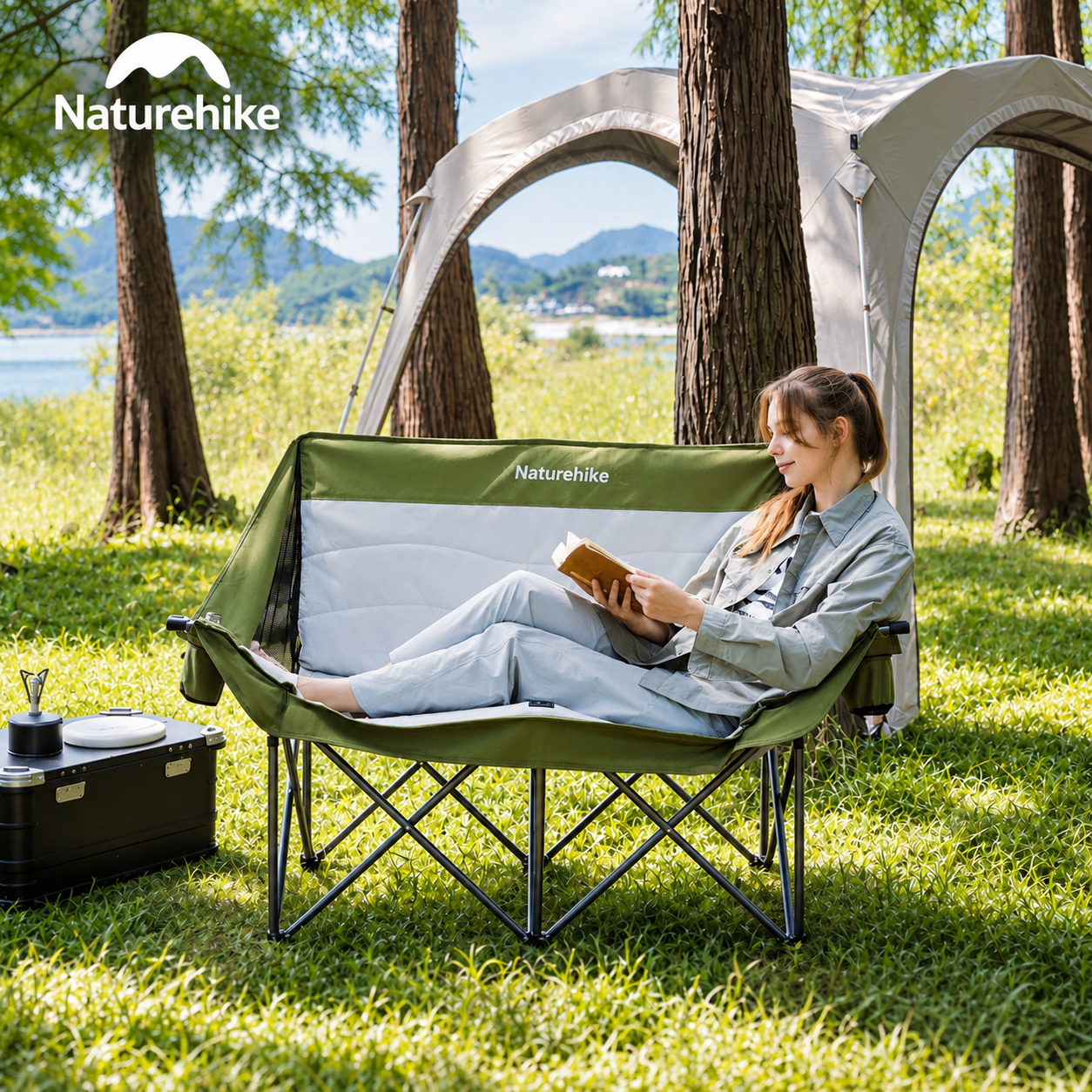 Ghế Đôi Naturehike ComfortMax Star T02 – Ghế Camping 2 Người, Đệm Êm Ái, Khung Thép Chắc Chắn CNK2650JJ016