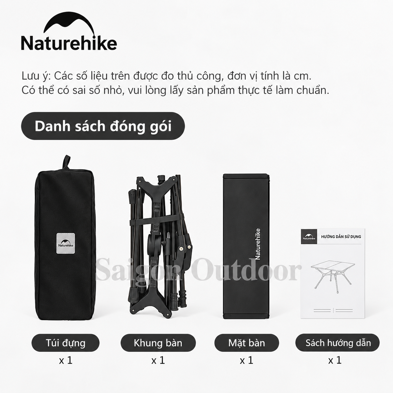 Bàn Gấp Dã Ngoại Naturehike YL01 – Hợp Kim Nhôm, Siêu Gọn Nhẹ, Khung Chữ X CNK2550JJ021