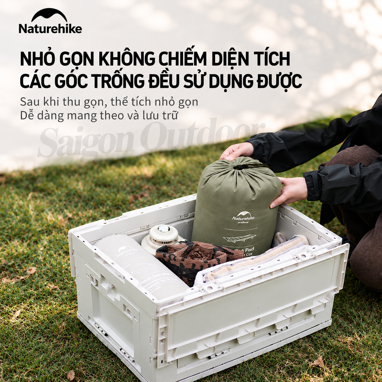 Đệm Ngủ Giường Xếp Dã Ngoại Naturehike – Chần Bông Êm Ái, Giữ Ấm, Gấp Gọn CNK2300DZ022