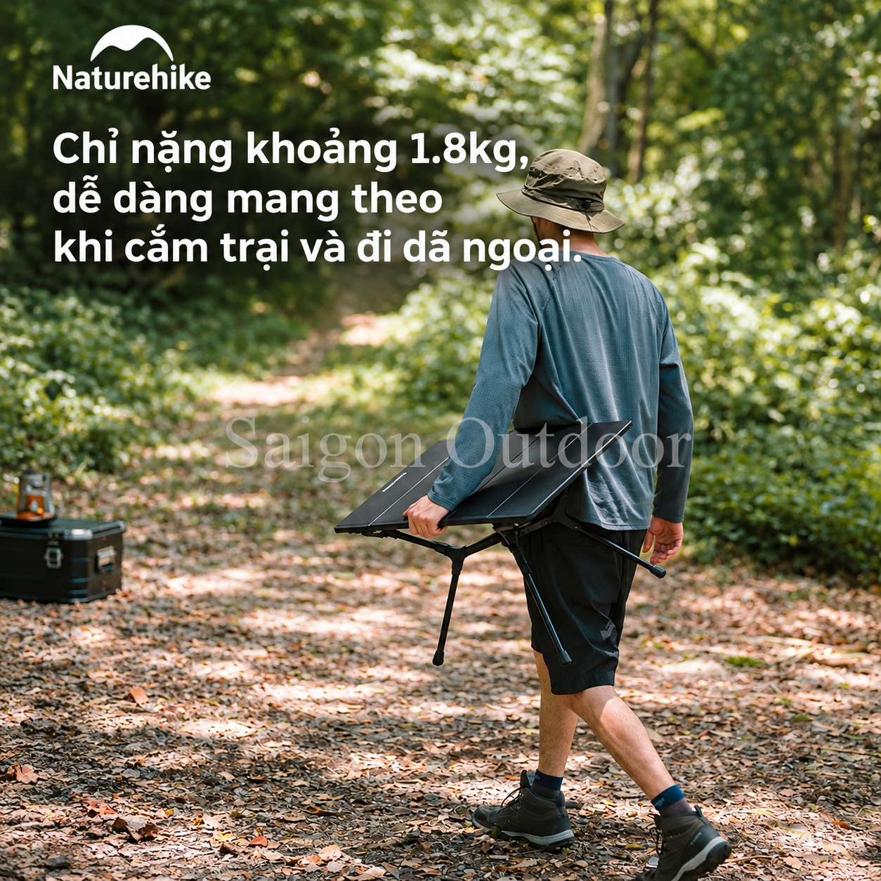 Bàn Gấp Dã Ngoại Naturehike YL01 – Hợp Kim Nhôm, Siêu Gọn Nhẹ, Khung Chữ X CNK2550JJ021