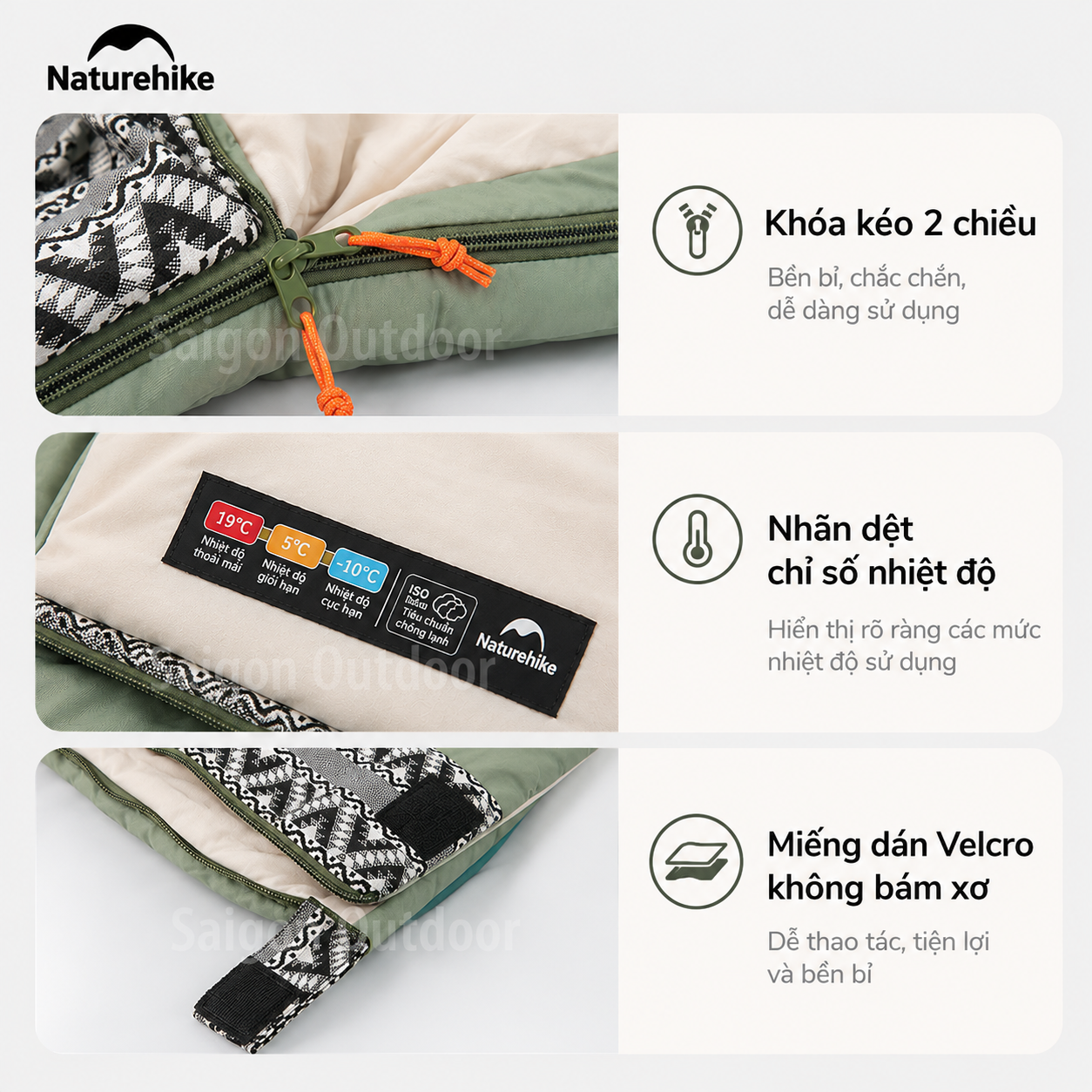 Túi Ngủ Dã Ngoại Naturehike L150 – Siêu Nhẹ, Chần Bông Êm Ái, Ấm Áp, Gấp Gọn NH20MSD05
