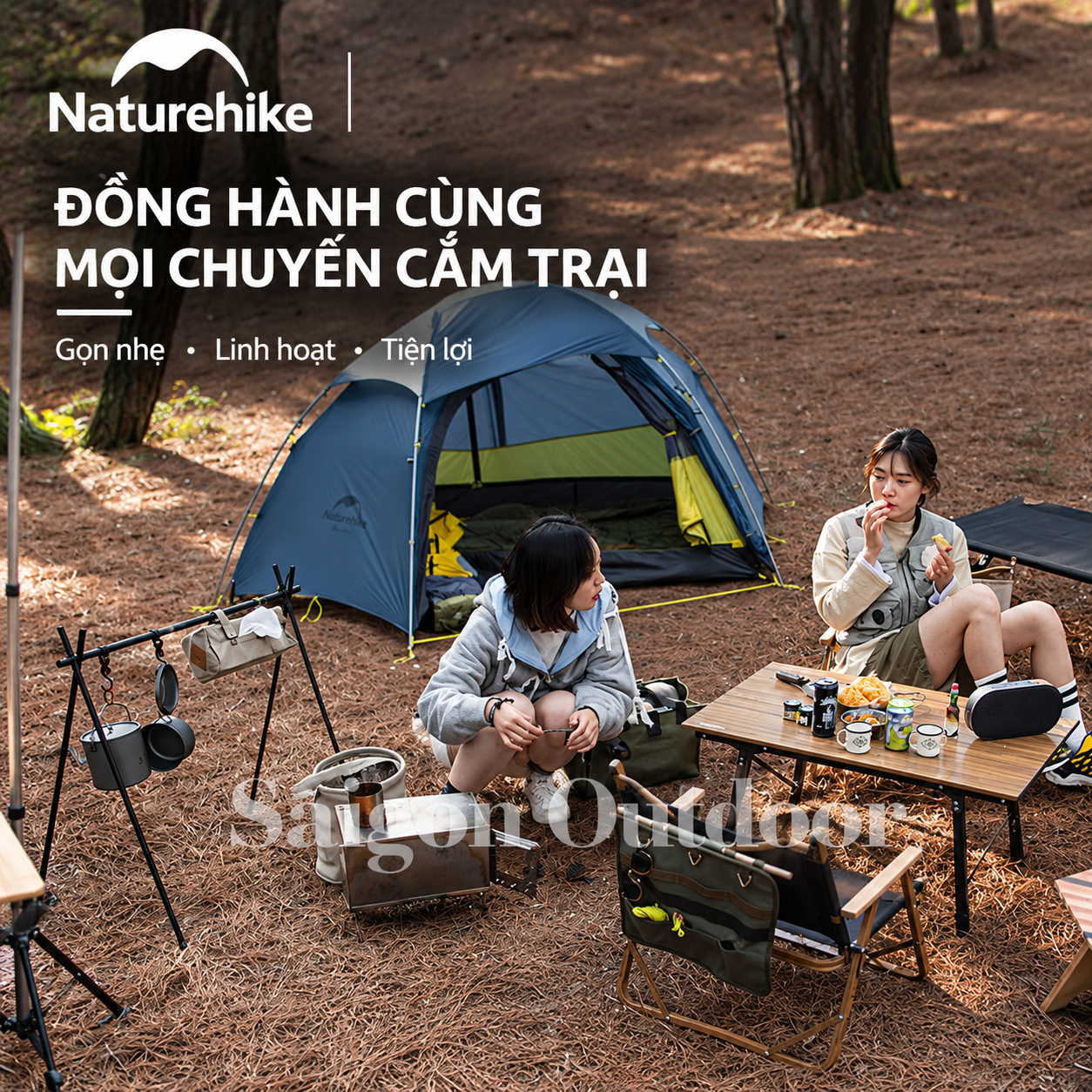 Giá Treo Đồ Dã Ngoại Naturehike Khung Chữ A – Kệ Treo Dụng Cụ Camping, Nấu Nướng BBQ NH19PJ082